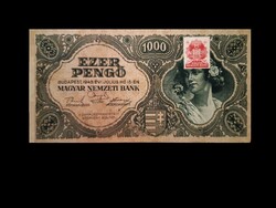 1000 PENGŐ -1945 JÚLIUS 15. ----DÉZSMABÉLYEGGEL Olvass!