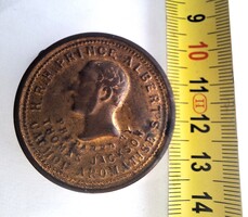 1850 körüli viktoriánus kori angol sárgaréz pasztillás doboz/gyógyszeres szelence - Prince Albert