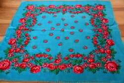 Antik régi népi kasmír kendő fejkendő népviselet viselet 64 x 63