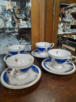 Alt Német,Germany Schwarzenhammer 1910-1923,Kézi Festésű Aranyozott,Teás-Kávés Csésze Szett.
