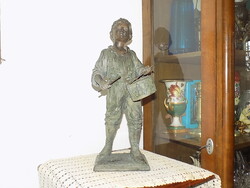 KISDOBOS, KÖZEL FÉL MÉTER KATONAI , 120-130 ÉVES EREDETI FRANCIA  SZOBOR