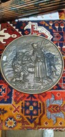 Gulyások. Fali dísz. Bronz vagy réz? 28 cm átmérőjű.