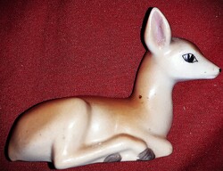 Antik KŐBÁNYAI PORCELÁNGYÁR ritka porcelán ART DECO fekvő BAMBI figura 10 X 5 cm a képek szerint