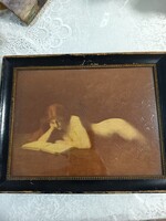 Olvasó Akt fára festett olaj festmény