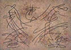 Kántor Lajos - Önmagunkba zárva (Katatónia) 29 x 42 cm tempera, papír