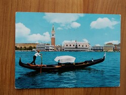 Olaszország, Velence, gondola, háttérben a Szent Márk tér, 1966