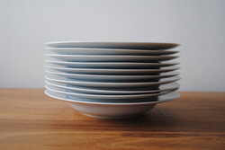 10 DB ALFÖLDI PORCELÁN, HÓFEHÉR MÉLYTÁNYÉR, LEVESES TÁNYÉR