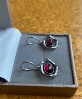 Izraeli gránát köves ezüst fülbevaló - márka: LioR