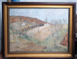 AKCIÓ! BALATONI DOMBOLDAL 80x60 CM! Nyárády Gulyás Jenő, Balaton-felvidék, 1950-es évek, természet