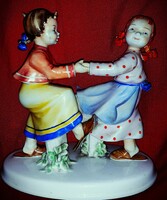 Gyönyörű antik METZLER & ORTLOFF Táncoló leányok porcelán figura 14 x16 cm a képek szerint