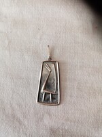 Ritka, antik Percz János iparművészeti  ezüstözött ötvös medál lánc nélkül -- madár