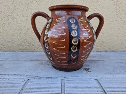 Néprajzi cserép edény ,csupor