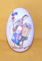 Tojás alakú fémdoboz nyuszi, húsvét