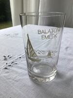 Hibátlan Balatoni  emlék üvegpohár