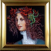 Kolozsvári Grandpierre Miklós "Babiloni Cemenda (Hetéra)" c. olajfestmény