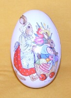 Tojás alakú fémdoboz nyuszi, húsvét