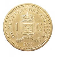 Holland Antillák,1 gulden 2014 aUNC+ vas