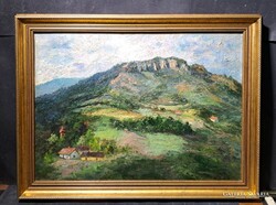 Takács (Takách) Győző - tájkép (olaj vászon) GYÖNYÖRŰ