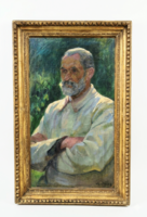 ​Vesztróczy Manó: Önarckép – 1928. Műcsarnok Tavaszi Tárlat, olaj-vászon festmény, eredeti díszkeret