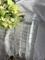 Régi üveg csőrös mérőedény, kiöntő - cukor, liszt, folyadék, rizs, gríz, mák - magyar feliratos