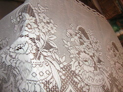 Csodaszép vintage stílusú virágkosaras vitrázs függöny