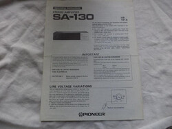 Pioneer SA-130 gyári leírás, eredeti! (2203)