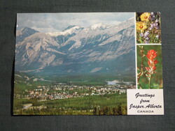 Képeslap,Kanada,alberta,Jasper,Nemzeti park,városi látkép,részlet,1976-