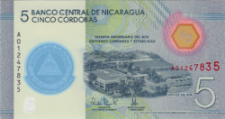 Nicaragua 5 cordoba 2020 UNC Polymer