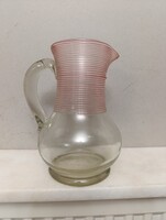 Antik biedermeier pincetok bor boros kancsó tépett huta üveg 19. század 338 6286