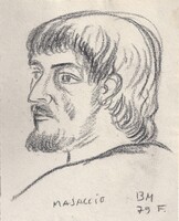 Borsos Miklós - Masaccio 14 x 11 cm ceruza, papír 1979