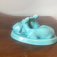 Zsolnay alapmázas fekvő őz pár