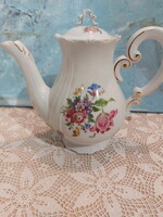Zsolnay porcelán kávés kiöntő, gyönyörű virágos
