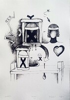 Ef Zámbó István - Homokóra 59 x 41 cm computer print, merített papír