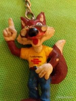 Retro ttrafikáru bazáráru fém / plasztik FUNDAMENTA róka figurás kulcstartó a képek szerint