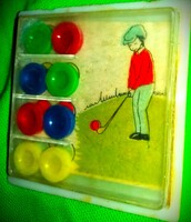 Trafikáru bazáráru játék extrém ritka golfozó kézi ügyességi játék 7X7cm a képek szerint