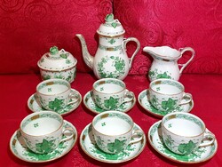 Herendi zöld Indiai kávés készlet