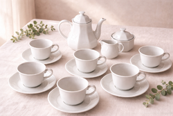 SCHIRNDING Bavaria  hófehér porcelán teáskészlet – Made in W. Germany