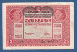 2 Korona 1917 Deutschösterreich bélyegzés