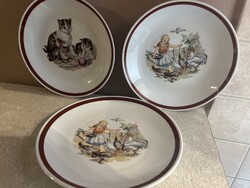 Kahla mese tányér kakasos cicás