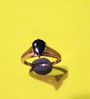 Eredeti kek zafirt gyuru 14.K sarga arany