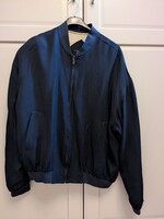 Vintage-retro férfi M-L-es sötétkék nyári bomberdzseki, bomberkabát, üzleti kabát