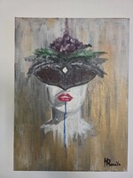 Álarc mögött” – Modern szimbolista festmény