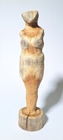 1 FT-RÓL! Nagy Sándor: Vénusz idol - 20 cm magas faragott szobor - nincs minimálár! Akt, fa szobor