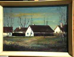 (K) Kalló lászló (1925 - 2018) : Falurészlet