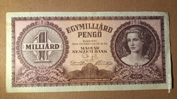 Bankjegy egymilliárd pengő 1946