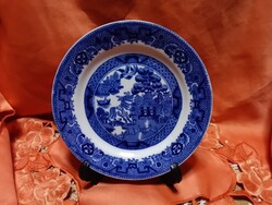 Old Willow  Pattern , antik angol sütis tányér