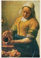 Képeslap:  Johannes Vermeer van Delft festmény.