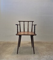 Solid wood thinking chair, rustic style armchair