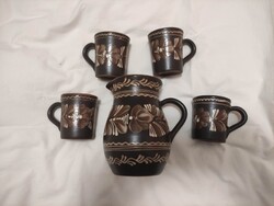 Hódmezővásárhely jug with 4 glasses