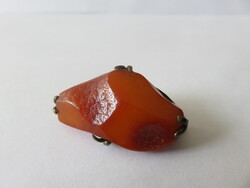 Régi Vintage Borostyán Méz Borostyán Bross Kitűző Ékszer